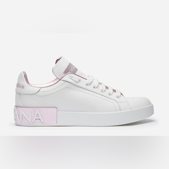 Dolce & Gabbana Shoes - Dolce & Gabbana White and Pink Sneakers